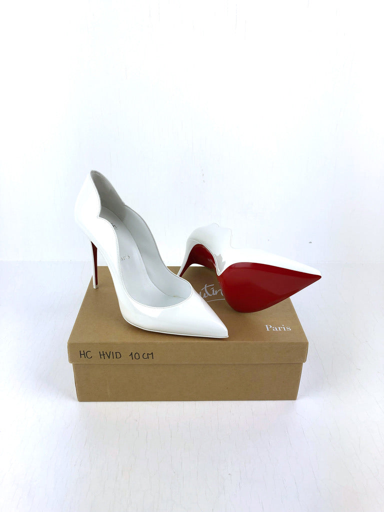 Christian Louboutin - Hot Chic 100 Patent - Str 39,5 (Hvide)