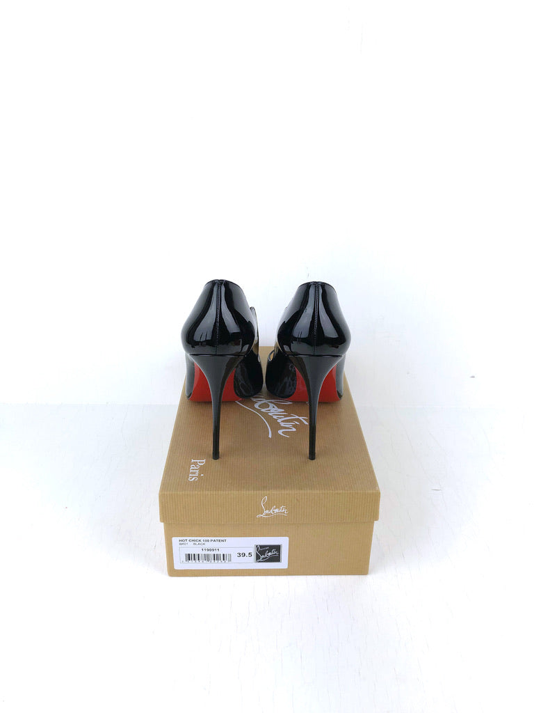 Christian Louboutin - Hot Chic 100 Patent Black - Str 39,5 (Sorte)