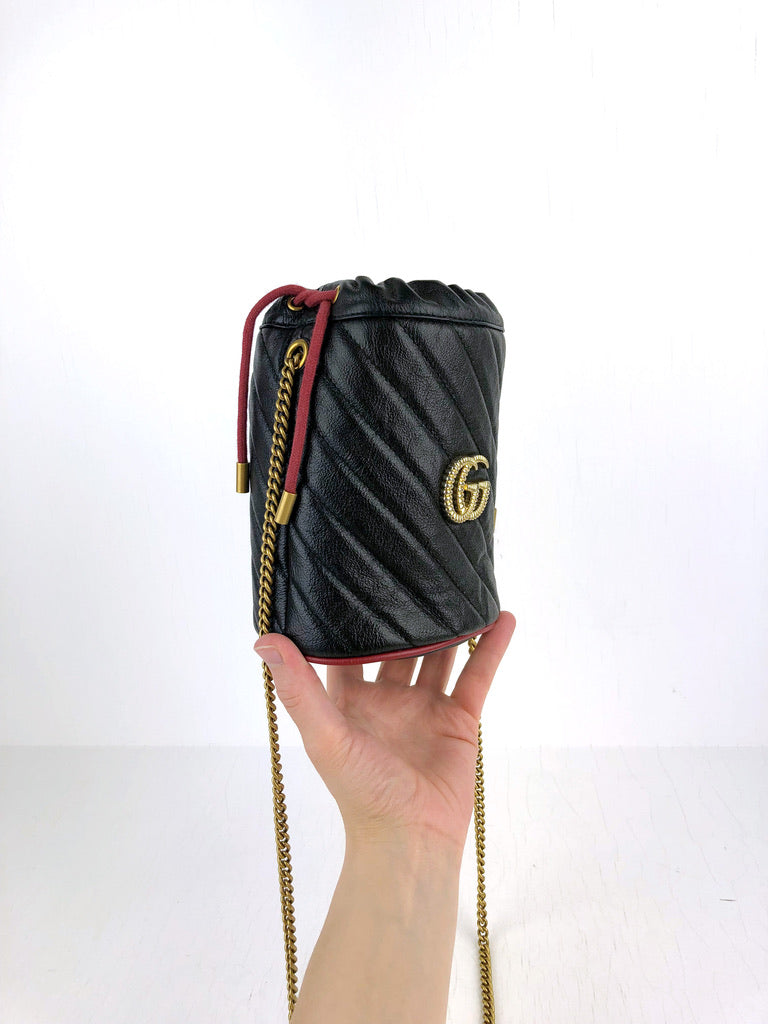 Gucci GG Marmont Mini Bucket - Sort