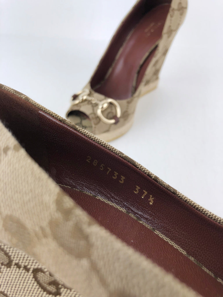 Gucci Sko Med Kilehæl- Str 37,5