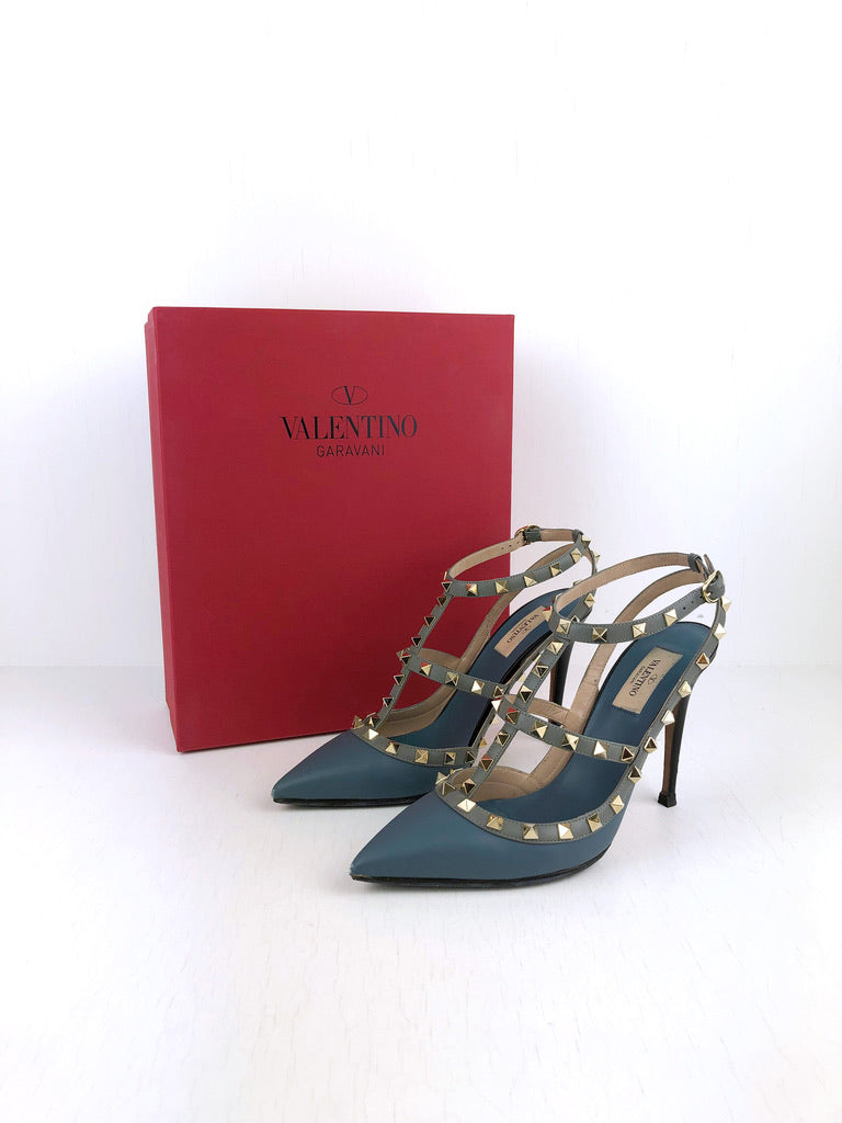 Valentino Rockstud Stiletter Blå - Str 40